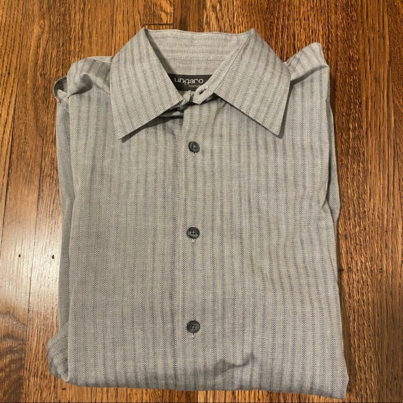 Ungaro Homme gray button down men’s casual shirt - Picture 2 of 5